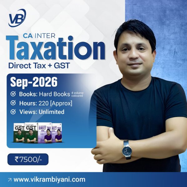 CA INTER - DT & GST - TAXATION [SEP 2026] HARD BOOKS