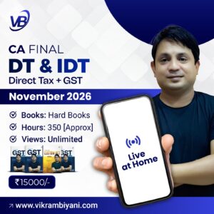 CA FINAL – DT & IDT – DIRECT TAX + GST – HARD BOOKS – NOV 26